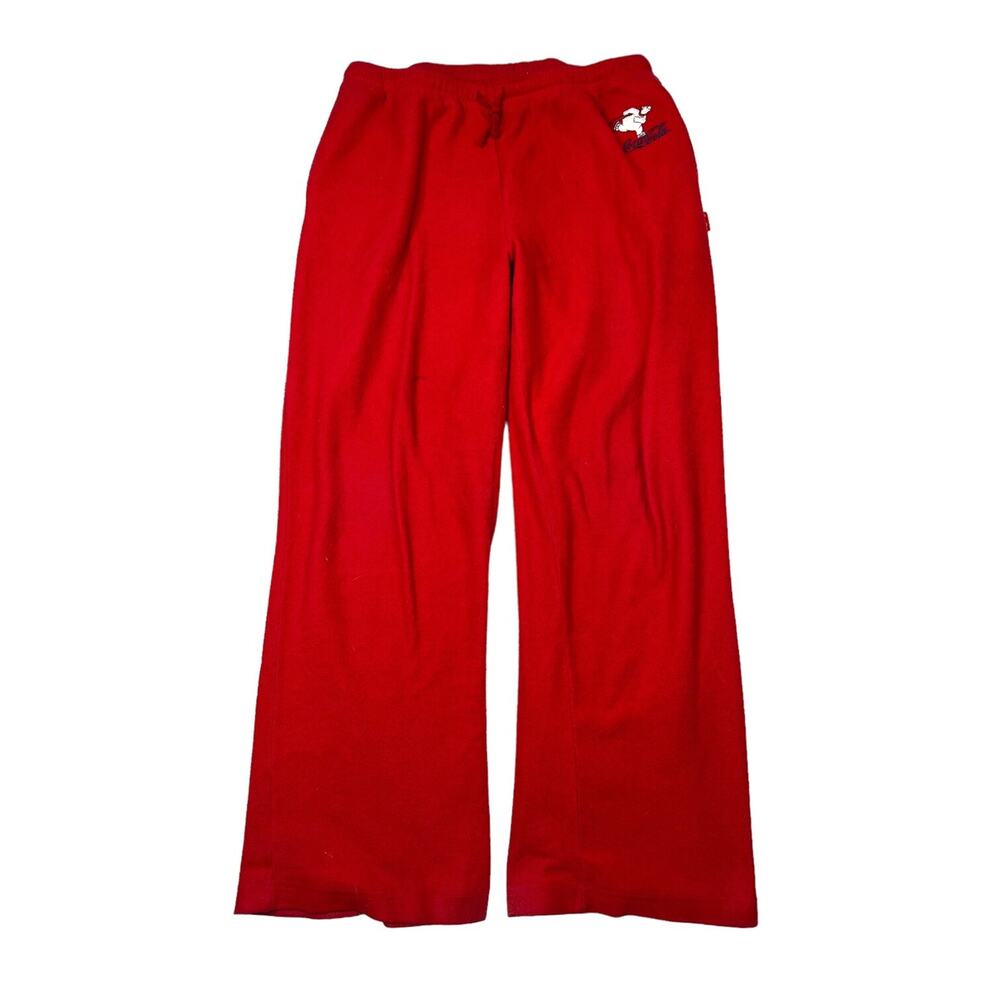 Coca Cola VTG 90s Embroidered Polar Bear Fleece Lounge Pants Red Womens Lg 11/13